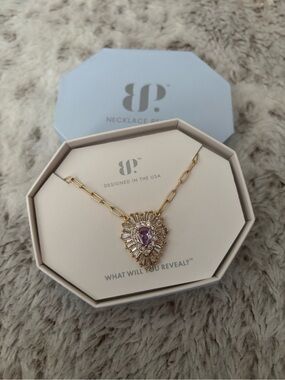 Bomb Party Gold-plated Necklace with Purple Teardrop Pendant NWT